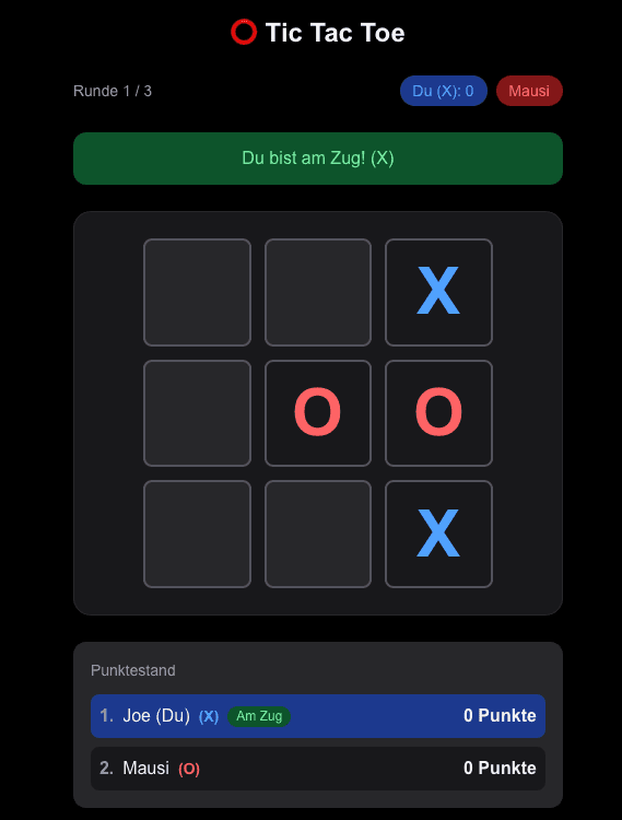 Tic Tac Toe Spielfeld